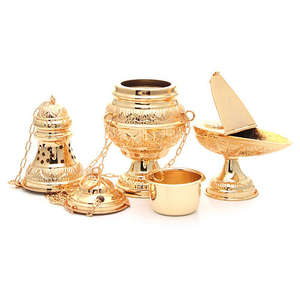 Thurible sacré décoratif en laiton poli, parfait pour les rituels de culte, encensoir et brûleur d'encens sacré - Product Image 3