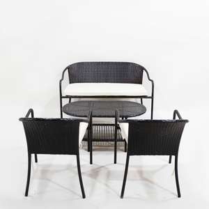 ชุดเฟอร์นิเจอร์หวายพร้อมโต๊ะรับประทานอาหารและเก้าอี้เข้าชุดเพื่อความบันเทิงกลางแจ้ง - Product Image 3
