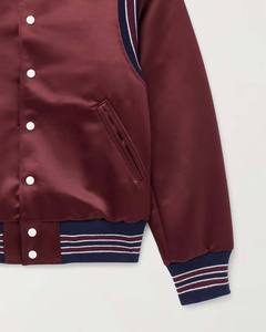 2025 veste universitaire en Satin personnalisé de haute qualité grande taille lycée Letterman brodé Baseball Varsity en gros - Product Image 4