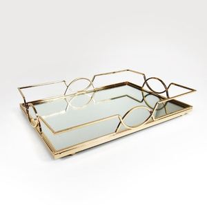 <b>Rectangle</b> Metal <b>Mirror</b> Gold Decorative Tray Usage Home Hotel Restaurant Bar Kitchenware Table Decor Made in India Wholesale 2023 - Product Image 5