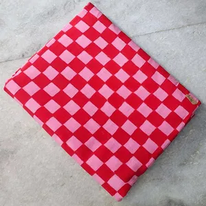 Tela de Algodón Ecológica con Estampado Artesanal Sanganeri, Diseño Floral Rojo y Rosa para Textiles del Hogar y Tapicería - Product Image 6