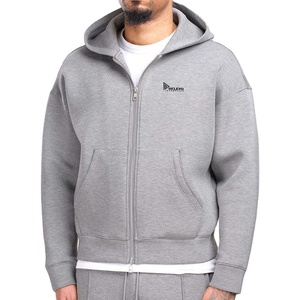 Men's Casual Gray Hooded <b>Zip</b>-<b>Up</b> <b>Jacket</b> Pullover Sweatshirt Set Loose Fit Comfortable And High Quality Streetwear Hoodie For Men - Product Image 1