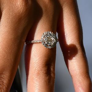 Bague en diamant naturel véritable or 14 carats 18 carats coupe brillante bijoux de déclaration certifiés par une tierce partie pour son cadeau d'anniversaire de mariage - Product Image 2