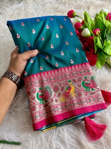 Exclusive Paithani With Zari Work <b>Saree</b> Woman Fashion Manufacturer From Surat At Lowest Rate - Product Image 3