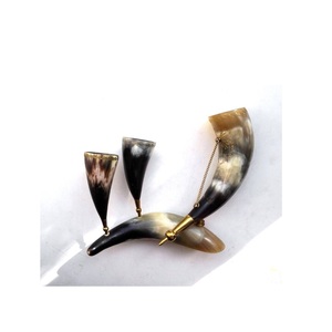 Buffalo Drinking Horn Handicraft 3 Set with Horn Stand and Brass Design Tip Latest Drinking Viking Horn - Product Image 4