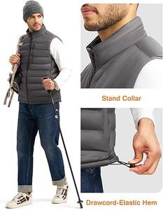 Meilleur prix 100% polyester Gilet matelassé pour homme Vêtement d'extérieur décontracté d'hiver Respirant Personnalisé Haute qualité Fermeture éclair Col en V - Product Image 3