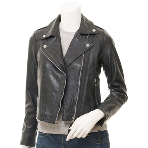 Chaquetas de Cuero para Mujer, Cuello Camisero, Forradas de Cuero, Cálidas para Invierno, Acolchadas, para Exteriores - Product Image 1