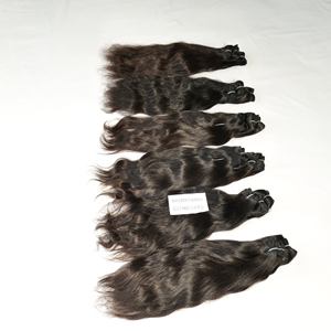 Barato Virgen Remy 100% cutícula alineada templo indio extensiones de cabello humano máquina doble trama ondulado textura Color negro - Product Image 1