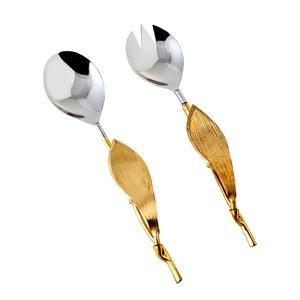 Ensemble de cuillères à salade minimalistes en acier inoxydable avec poignée design et design épuré, ustensiles de service - Product Image 4