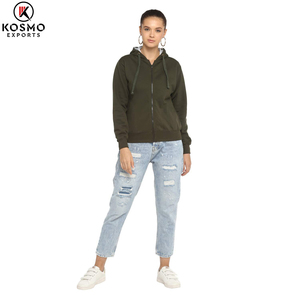 แจ็กเก็ตลำลองสำหรับผู้หญิงทรงสลิมฟิตฤดูใบไม้ร่วงพร้อมโลโก้ด้านหน้ามีซิปแบบกำหนดเองสำหรับฤดูหนาว - Product Image 3