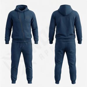 Vêtements de sport décontractés pour hommes en gros, ensembles de survêtement 100% coton, sweat-shirts respirants et légers, prix compétitif, jogging d'hiver - Product Image 1