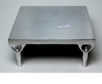 Nouvel Arrivage DCP DC-MC550 Présentoir à Gâteau Métallique Argent Poli, Plateau de Présentation Nickel Qualité Alimentaire, Logo Personnalisable pour Anniversaire