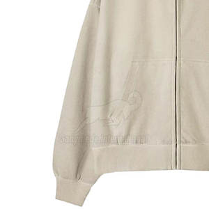 Sudadera con Capucha y Cremallera para Hombre al por Mayor, Sudadera Informal de Color Sólido, Transpirable, con Logotipo y Diseño Personalizados - Product Image 4