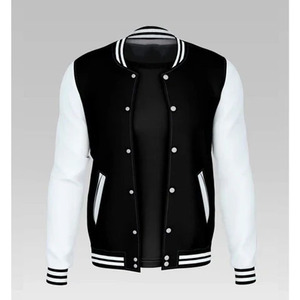 Veste universitaire classique OEM, style streetwear, bomber en toile personnalisé, corps en laine, poignets côtelés, fermeture éclair, broderie contrastée, hiver, XS - Product Image 6