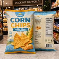 Sachet personnalisé à scellage arrière pour chips de maïs, emballage anti-humidité et anti-lumière pour snacks croustillants, conservation longue durée