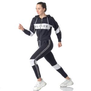 Ensemble de survêtement unisexe grande taille pour l'hiver, brodé, léger, en polaire antibactérienne, tendance, anti-transpiration, coupe ajustée personnalisée sur le côté - Product Image 1