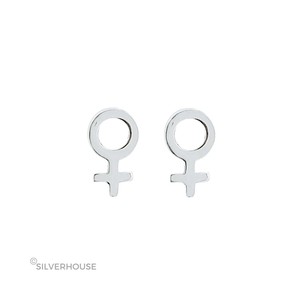 Alla moda 14k oro placcato Mini orecchini in argento con simbolo femminile stile carino cerchio 3 paia di fidanzamento carino con zircone diamante - Product Image 2