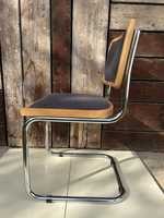 Silla de madera y metal Vintage Industrial Bauhaus Estilo retro Asiento cómodo duradero Perfecto para comedor Sala de estar