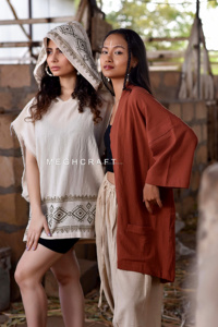 Kimono de algodón con dobladillo, sudaderas de algodón orgánico de gran tamaño, bohemio, Hippie, Tribal, estampado de bloques, ropa con dobladillo - Product Image 2