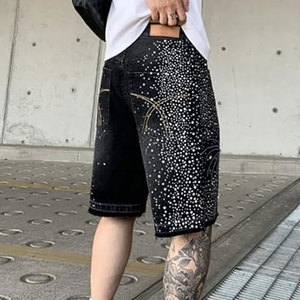 Custom Color <b>Men</b> Rhinestone Shorts For Sale Made In Pakistan New Style Custom Made <b>Men</b> Rhinestone Shorts - Product Image 2