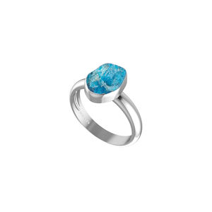 925 bague en argent Sterling lunette réglage Paraiba apatite pierres précieuses formes naturelles classique fête de mariage à la mode unisexe - Product Image 3