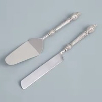 Ensemble élégant de spatules à gâteau en métal faites à la main, écologiques, avec poignée décorative, pour mariage, dessert, couteau à tarte, spatule, vaisselle pour la maison