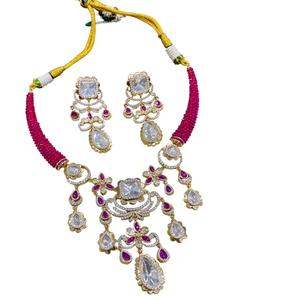 Beautiful Trendy <b>Gold</b> Polish Best Quality <b>Necklace</b> <b>Set</b> with <b>Earrings</b> for Women Wedding Parties Wear Collection For Women - Product Image 1