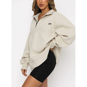 Suéter de media cremallera con cuello levantado para jóvenes, Jersey ligero de otoño e invierno, cálido y suelto, al por mayor - Product Image 1