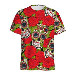 T Shirt Pour Hommes Casual Short Sleeve Top Summer 3D Printed Rose T Shirt Jersey - Product Image 1