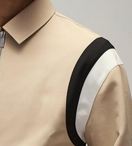 เสื้อแจ็กเก็ตผ้าขนแกะสำหรับผู้ชายเสื้อแจ็กเก็ตมีตัวอักษรแขนเสื้อหนัง - Product Image 4