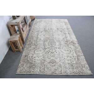 พรมวินเทจตุรกี ขนาด 4.6x8.4 ฟุต (139x256 ซม.) พรมขนสัตว์สีเทา - Product Image 1