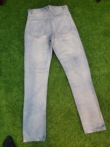 Jeans droits décontractés personnalisables 100% coton foncé délavé respirant imperméable avec patchs de taille personnalisés disponibles en grandes tailles - Product Image 2