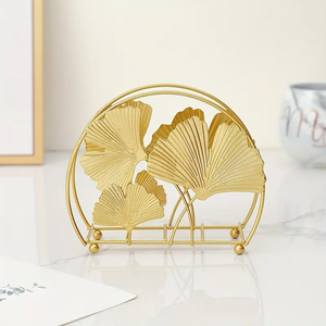 Brass Tissue holder Newly Leaf Patten Designer Tissue Holder Restaurant Dinner <b>Table</b> Decorate Item Tissue Stand - Product Image 2