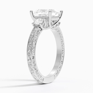 Exquisite 10K Gold Engagement and Wedding <b>Ring</b> Luxury Glamour with Radiant Symmetry Lab Grown Diamond <b>Fine</b> <b>Rings</b> - Product Image 4