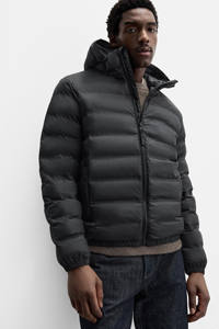 Veste d'hiver légère à capuche de grande taille avec col haut Poignets élastiques Fermeture à glissière et poches intérieures Vestes pour hommes - Product Image 5