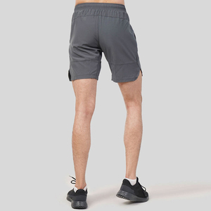 Shorts Bermuda pour homme, couleur unie, séchage rapide, taille élastique, décontractés, sport, course à pied, gym, gris, tissu polyester tricoté - Product Image 2