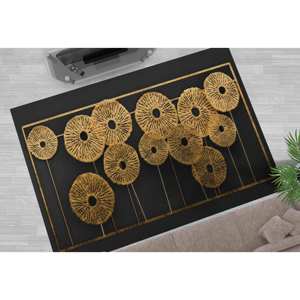 Metallic Floral <b>Chenille</b> <b>Rug</b>: Modern Accent <b>Rug</b> - Product Image 3