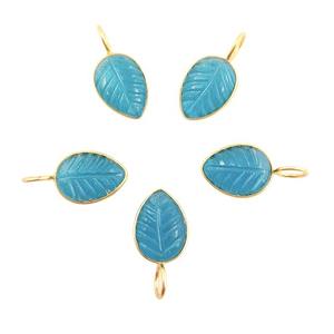 Appatite Cuarzo Forma de hoja Colgante Tallado a mano Piedra preciosa natural 925 Plata de ley Chapado en oro 10x14mm Certificado por terceros - Product Image 3