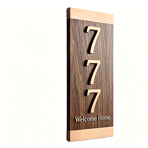 <span class=keywords><strong>Plaque</strong></span> <span class=keywords><strong>de</strong></span> numéro <span class=keywords><strong>de</strong></span> <span class=keywords><strong>maison</strong></span> en bois moderne Sikatu, adhésive, pour villa, appartement, hôtel, entrepôt - Résistante à l'eau - Product Image 6