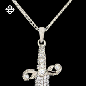 Lujo Hiphop Moissanite Iced Out Sword colgante collar para hombres y mujeres Bling CZ diamante joyería regalo - Product Image 5