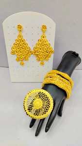 Bague en or 2 grammes, bijoux africains légers, micro-plaqué argent pour femmes africaines, à porter régulièrement, pour les fêtes - Product Image 5