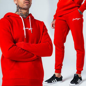 Usine de haute qualité Logo personnalisé décontracté à capuche costume de sport sain respirant coupe-vent 100% coton coupe ajustée couleur unie survêtement - Product Image 6