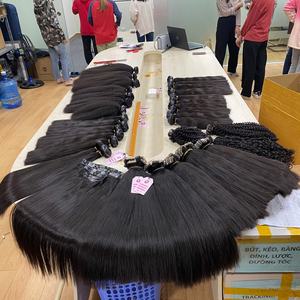 EXTENSION de cheveux humains Remy vierges de haute qualité avec Frontal attaché à la main, usine du Vietnam - Product Image 5