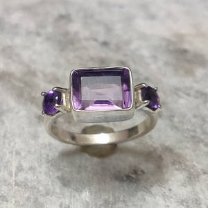 Anillo de mujer de amatista azul S925 plata esterlina rectángulo piedra preciosa Natural hecho a mano boda/fiesta moda anillo de dedo Iroc ventas - Product Image 3