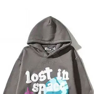 Pull-over à capuche d'hiver décontracté pour hommes, tailles XL à 6XL, polaire haute, unique pour col à capuche doublé de tissu solide imprimé bouffant - Product Image 6