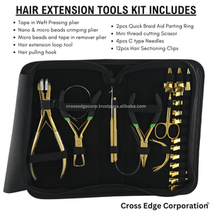 Kit de Herramientas de Alta Calidad para Extensiones de Cabello, 4 Agujas Tipo C, Pinza para Remover Cintas Adhesivas, Pinzas para Seccionar Cabello, Profesional para Salón - Product Image 2