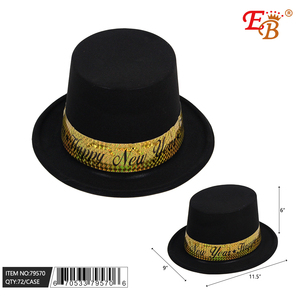 Cappello di feltro nero alto del nuovo anno 72PC/CS Design a righe in poliestere per feste sportive per bambini e avventure all'aria aperta - Product Image 1