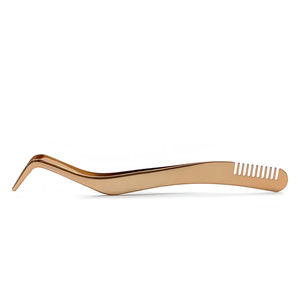 Pince à cils en acier inoxydable de longueur régulière en vente en gros de quantité en vrac du meilleur fournisseur - Product Image 2