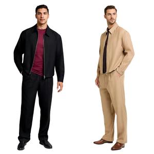 ชุดวอร์มสำหรับผู้ชายแขนยาวซิปสองทางโลโก้ตามสั่งสำหรับฤดูหนาว - Product Image 1