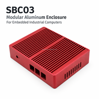 Boîtier en aluminium sans ventilateur personnalisé SBC03 pour carte mère SBC de 3,5 pouces, boîtier d'ordinateur industriel modulaire avec panneau d'interface interchangeable